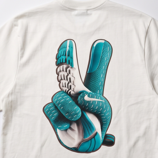 Camisa Oversized Suedine  Peace Hand Blue - Tamanho G