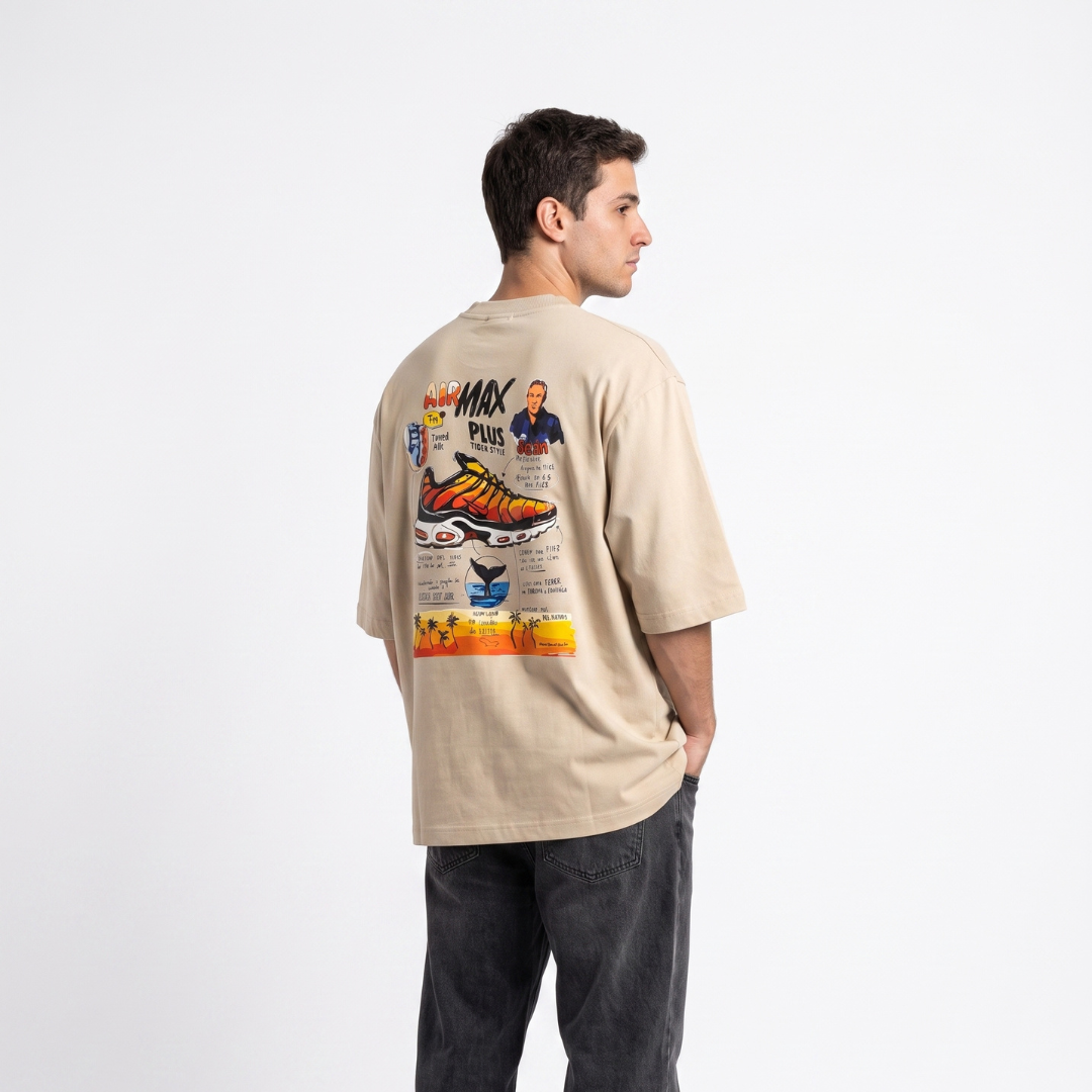 Camisa Oversized Suedine  Air Max Plus Sand - Tamanho G