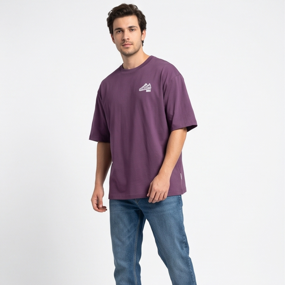 Camisa Oversized Suedine  Purple Sneaker - Tamanho M