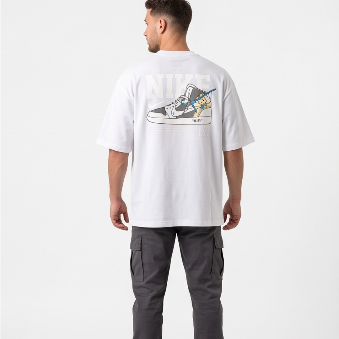 Camisa Oversized Suedine  White Air Sneaker  - Tamanho G