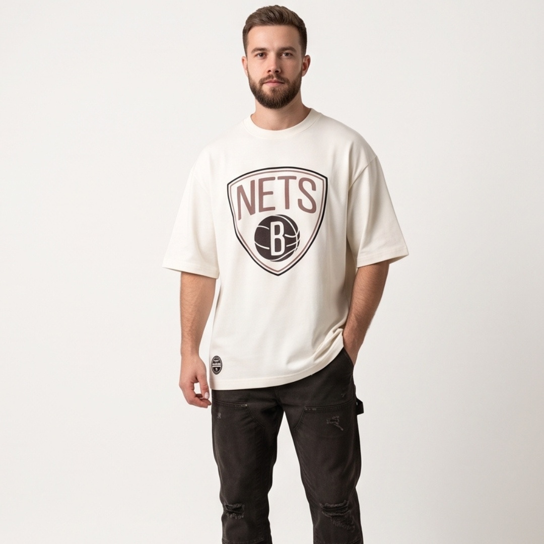 Camisa Oversized Suedine  Brooklyn Nets - Tamanho M