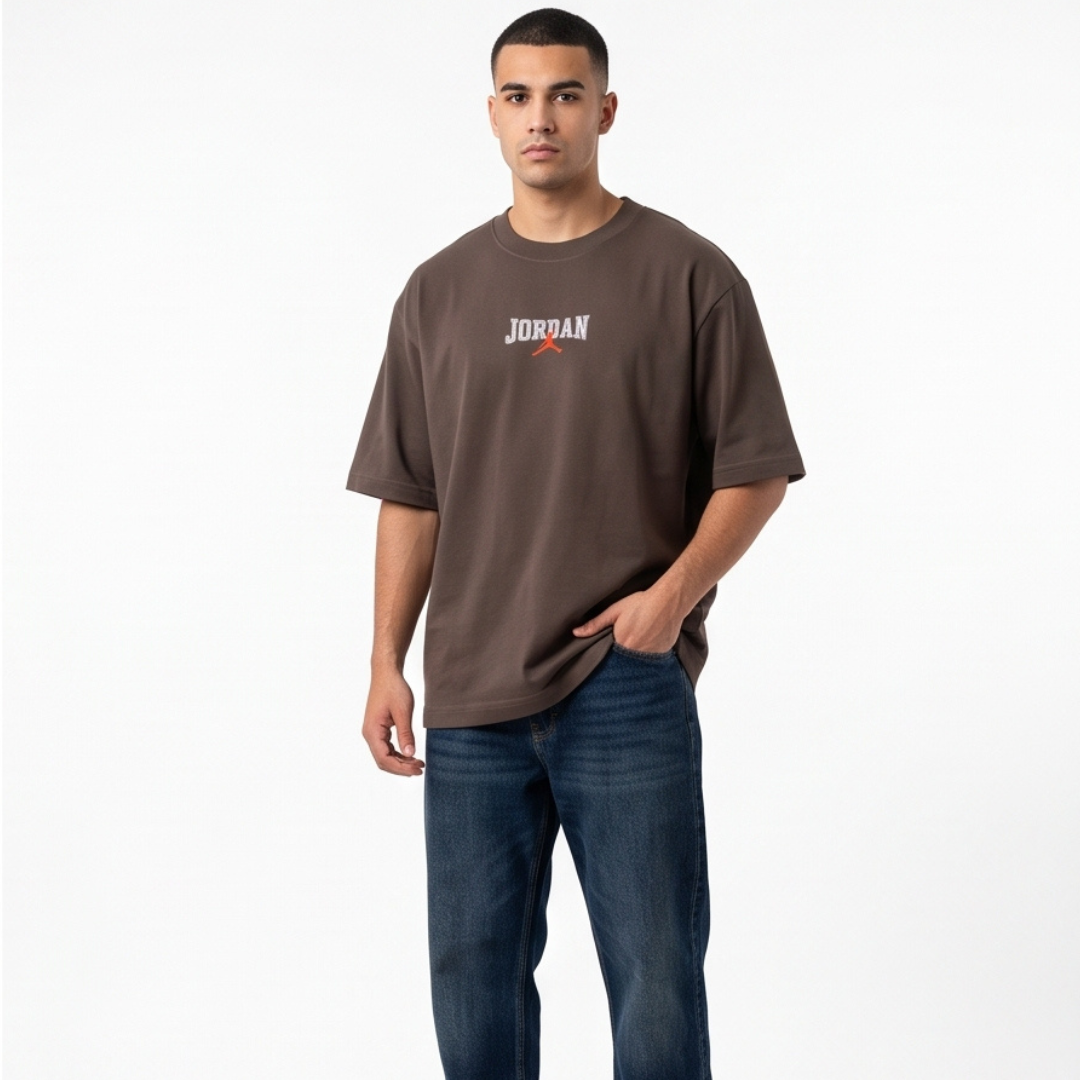 Camisa Oversized Suedine Jordan Brown - Tamanho G