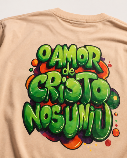 Camisa Oversized “O Amor de Cristo Nos Uniu” - Tamanho M