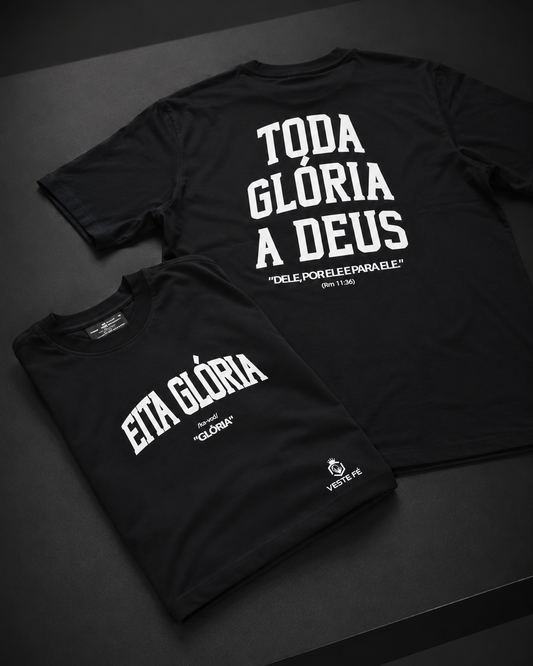 Camisa Oversized  “Toda Glória a Deus” - Tamanho M