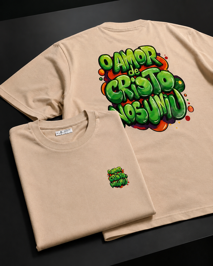 Camisa Oversized “O Amor de Cristo Nos Uniu” - Tamanho M
